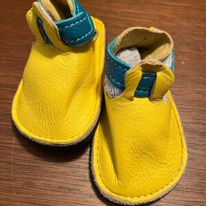 Yellow and Blue Softstar Leather Kids Shoes